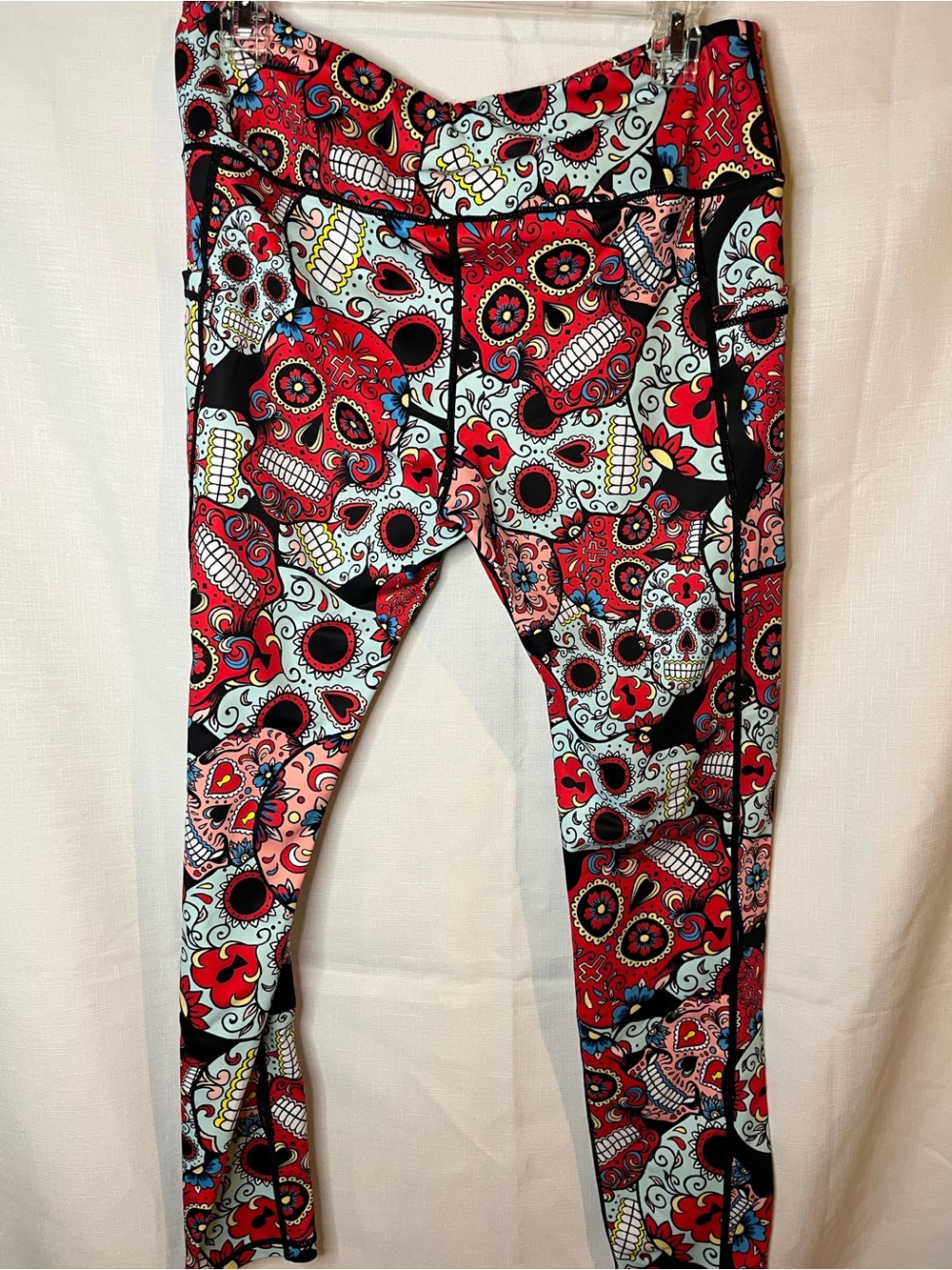 Constantly Varied Gear Red & Black Sugar Skull Kids Leggings - Picture 5 of 5